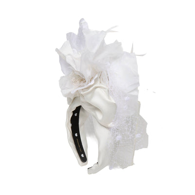 Lele Sadoughi HEADBANDS WINTER WHITE BLUSHER FLORAL HEADBAND