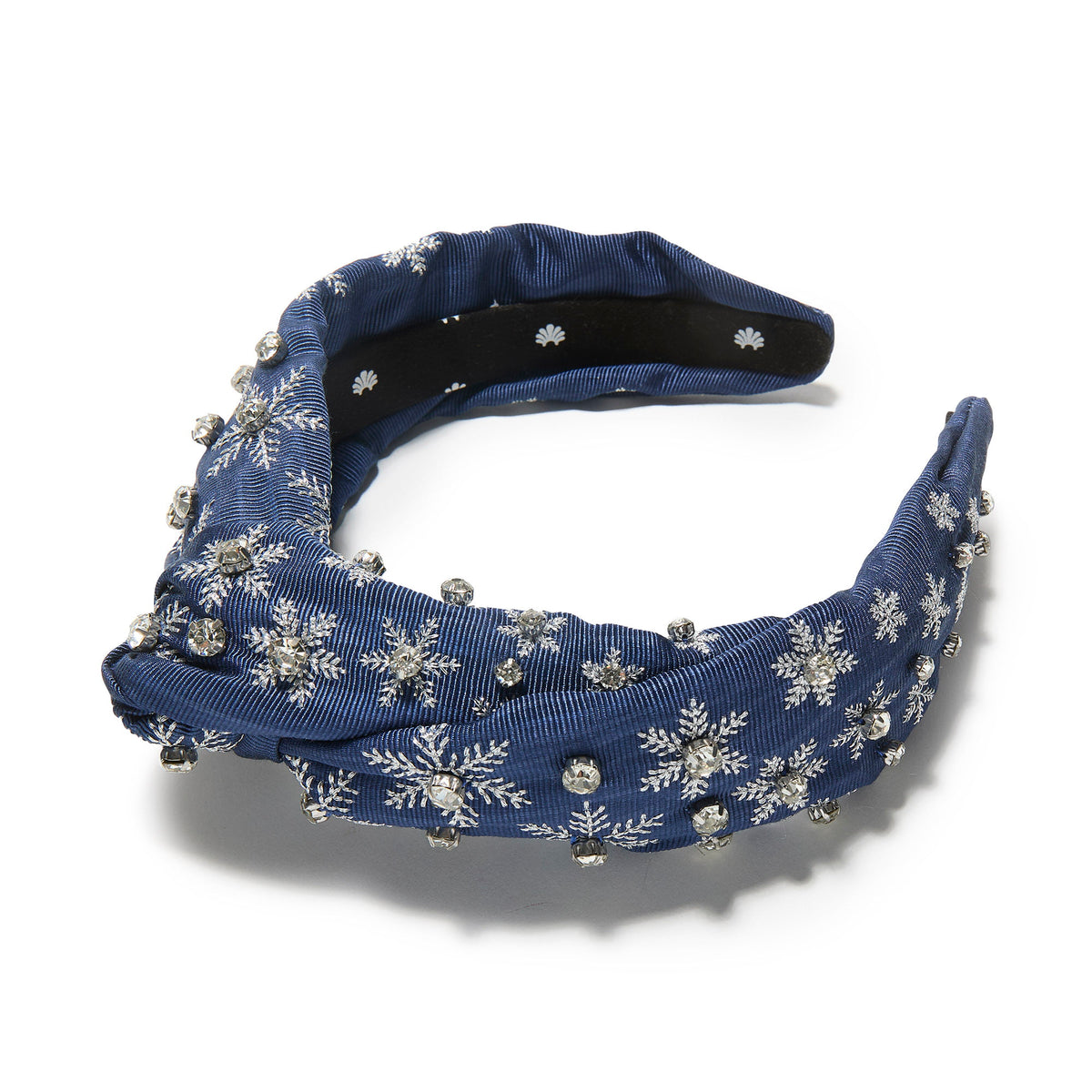 Lele Sadoughi HEADBANDS WINTER WONDERLAND MARLENE SNOWFALL EMBROIDERED HEADBAND