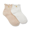 Lele Sadoughi HOSIERY BUFF IVORY SET OF 2 RUFFLE HEM SOCKS