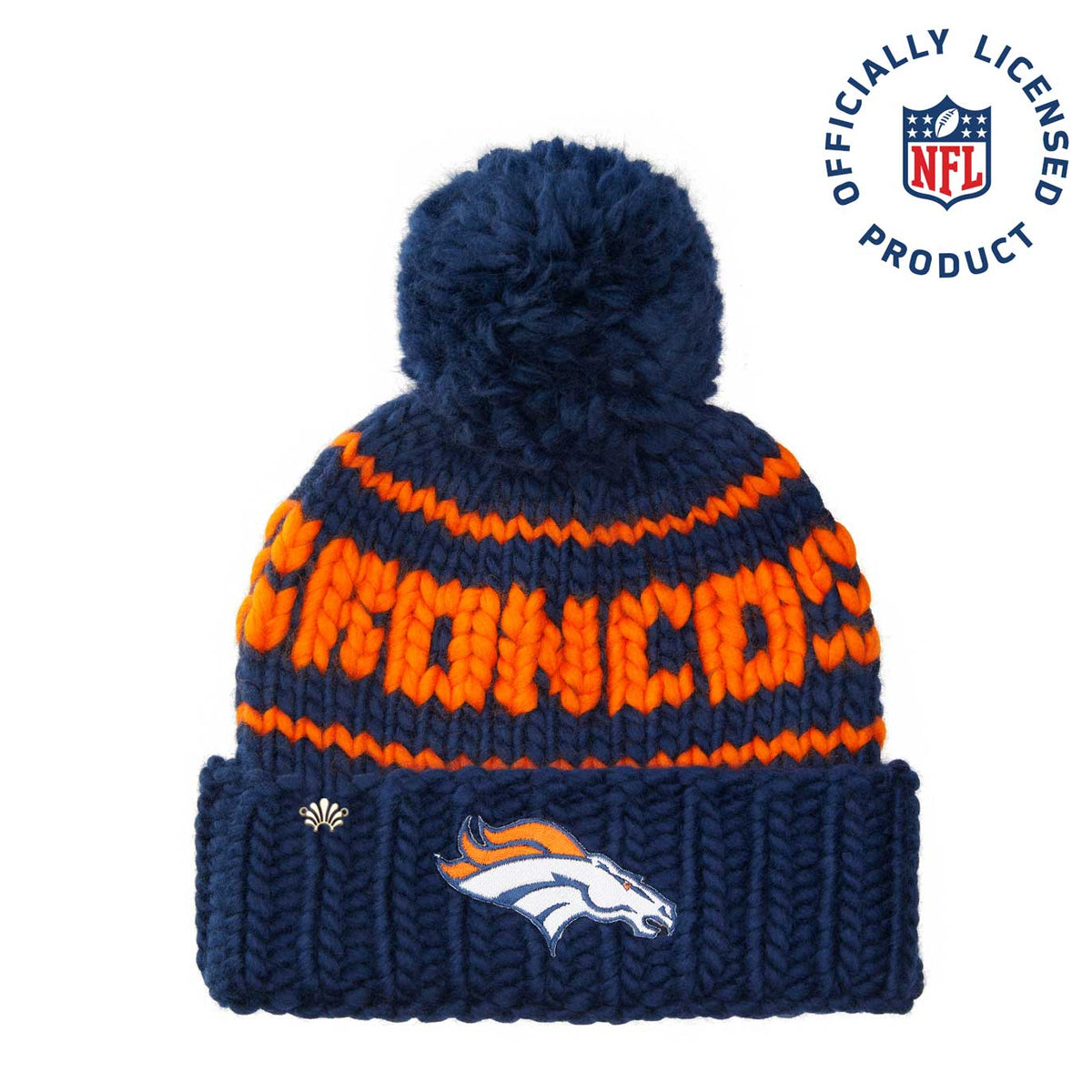Lele Sadoughi Licensed Beanies NAVY BRONCOS LELE X NFL BEANIE YARN POM