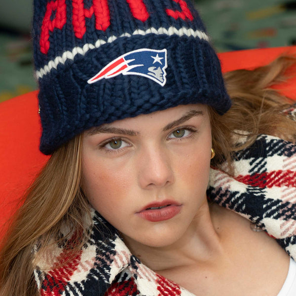 NEW ENGLAND PATRIOTS LELE SADOUGHI X NFL NAVY BEANIE - Lele Sadoughi