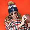Lele Sadoughi Licensed Beanies NAVY TEXANS LELE X NFL BEANIE FAUX FUR POM