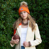 Lele Sadoughi Licensed Beanies ORANGE BROWNS LELE X NFL BEANIE FAUX FUR POM