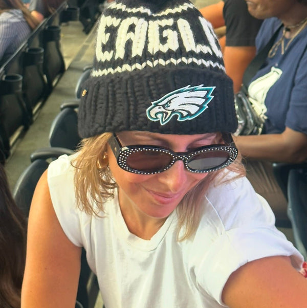 PHILADELPHIA EAGLES LELE SADOUGHI X NFL BLACK BEANIE - Lele Sadoughi
