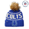 Lele Sadoughi Licensed Beanies ROYAL BLUE COLTS LELE X NFL BEANIE FAUX FUR POM