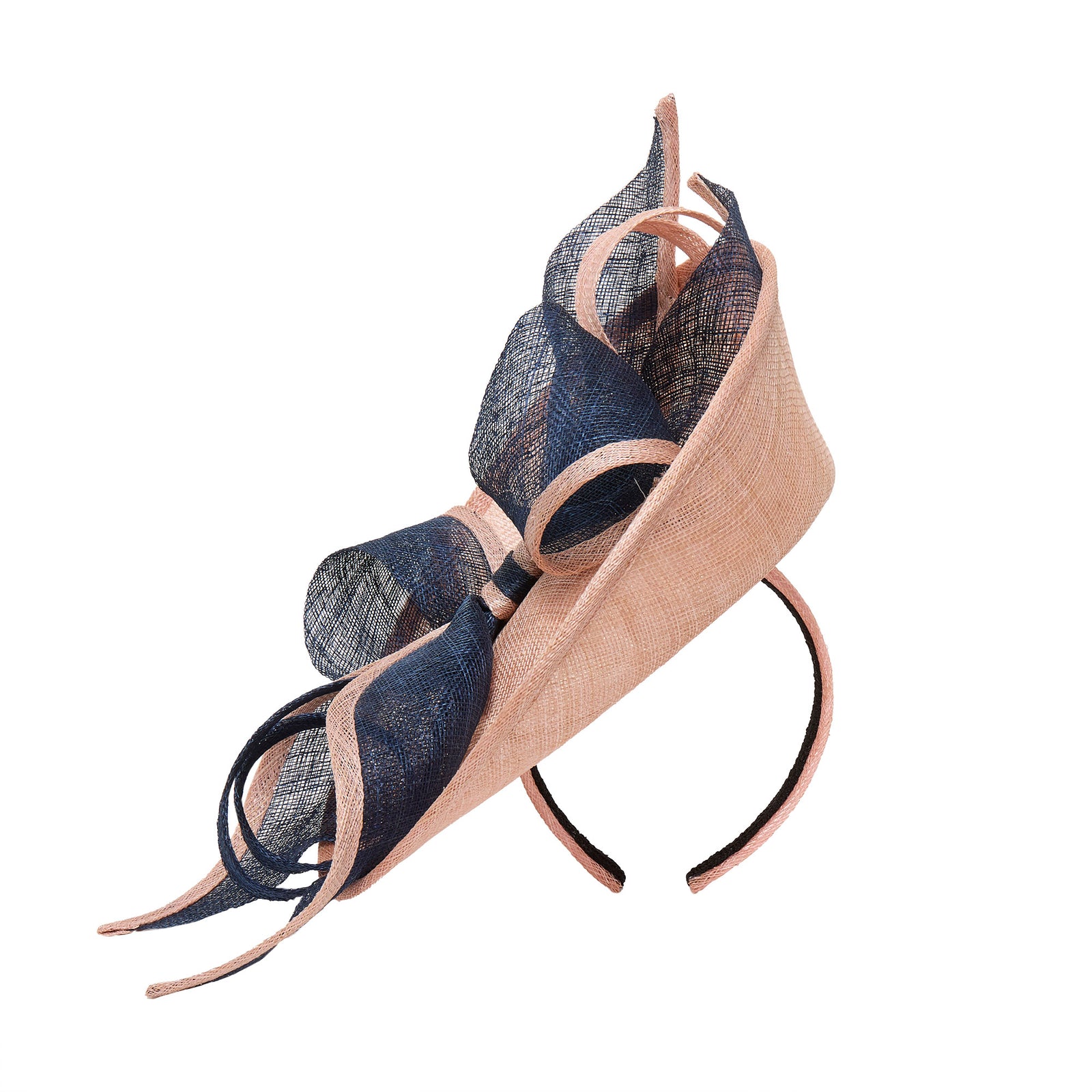 LELE SADOUGHI LIGHT PINK AND NAVY SELMA FASCINATOR