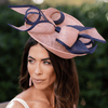 LELE SADOUGHI LIGHT PINK AND NAVY SELMA FASCINATOR