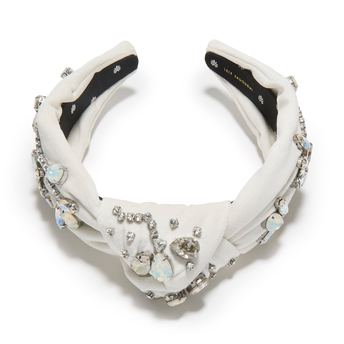 Lele Sadoughi MOON FLOWER KNOTTED FLORAL FÊTE SWARVSKI HEADBAND