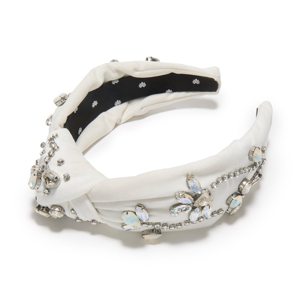 Lele Sadoughi MOON FLOWER KNOTTED FLORAL FÊTE SWARVSKI HEADBAND