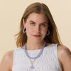 Lele Sadoughi NECKLACE LAVENDER ENAMEL LOTUS  NECKLACE SET