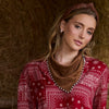 Lele Sadoughi NECKLACE ONE SIZE WALNUT BONNIE BEADED SCARF NECKLACE