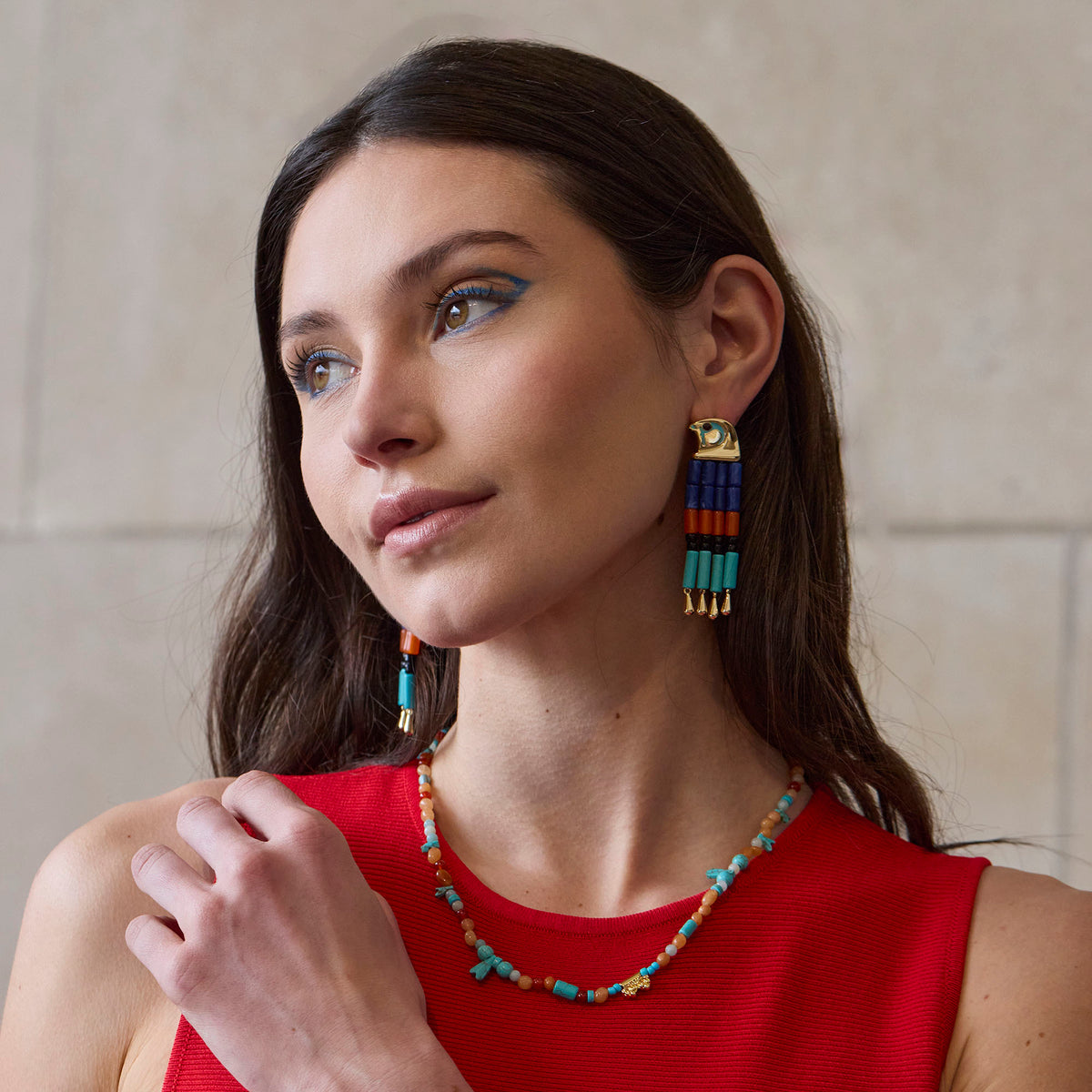 Lele Sadoughi NECKLACE SUNSET FAIENCE THE MET X LELE THEBES BEADED NECKLACE