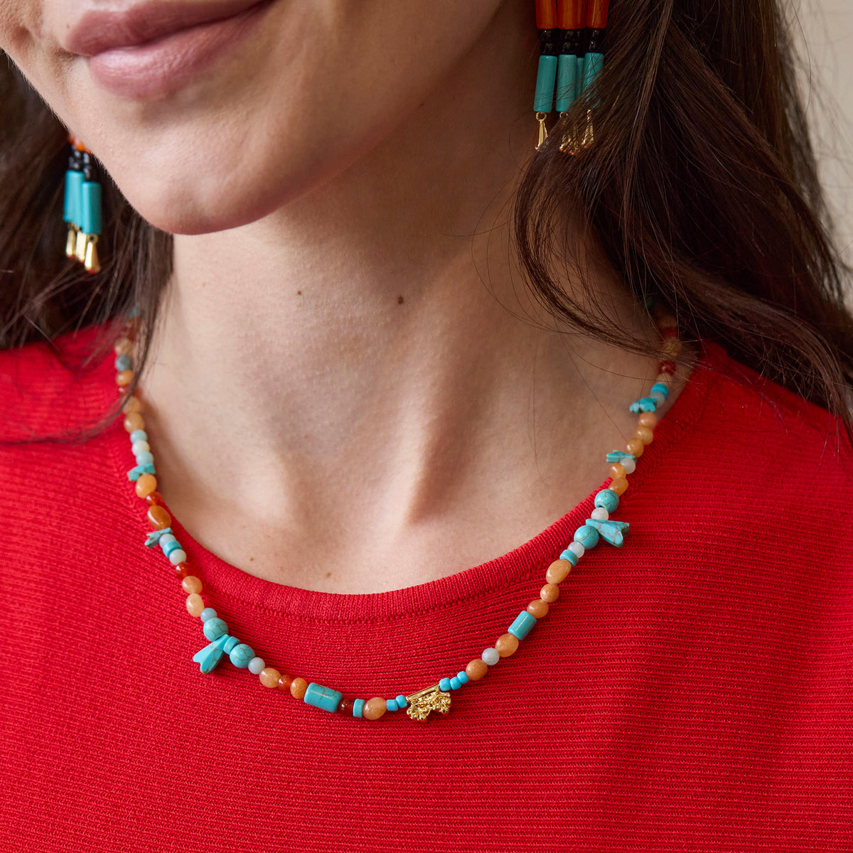 Lele Sadoughi NECKLACE SUNSET FAIENCE THE MET X LELE THEBES BEADED NECKLACE
