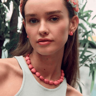 Lele Sadoughi NECKLACES ONE SIZE CORAL BAROQUE COLLAR NECKLACE
