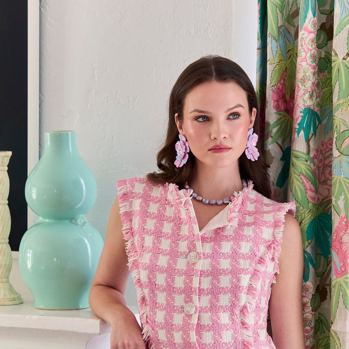 Lele Sadoughi NECKLACES CORAL MIST BAROQUE COLLAR NECKLACE