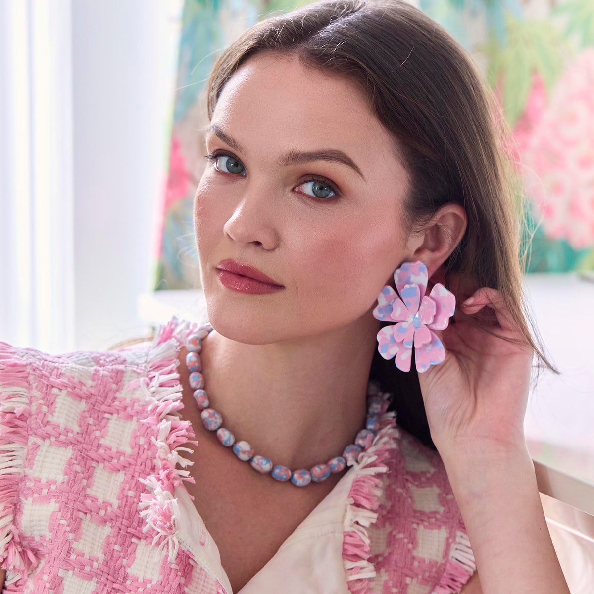 Lele Sadoughi NECKLACES CORAL MIST BAROQUE COLLAR NECKLACE