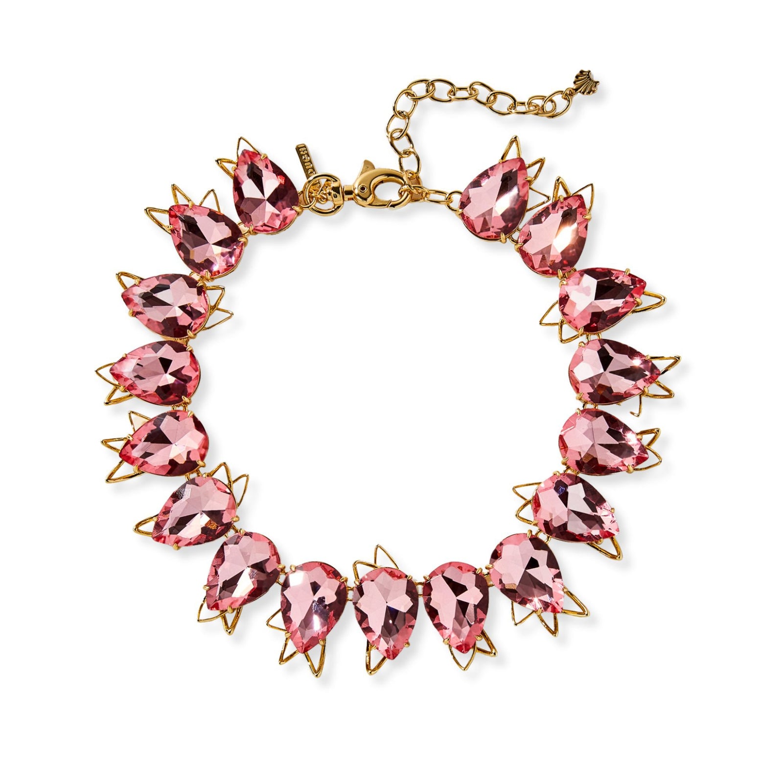 Lele Sadoughi NECKLACES DUSTY ROSE CRYSTAL CACTUS TENNIS CHOKER NECKLACE