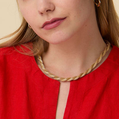 Lele Sadoughi NECKLACES GOLD SERPENTINE MESH NECKLACE