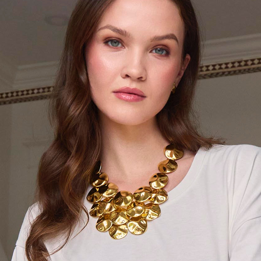 Lele Sadoughi NECKLACES GOLD SOCIALITE BIB NECKLACE