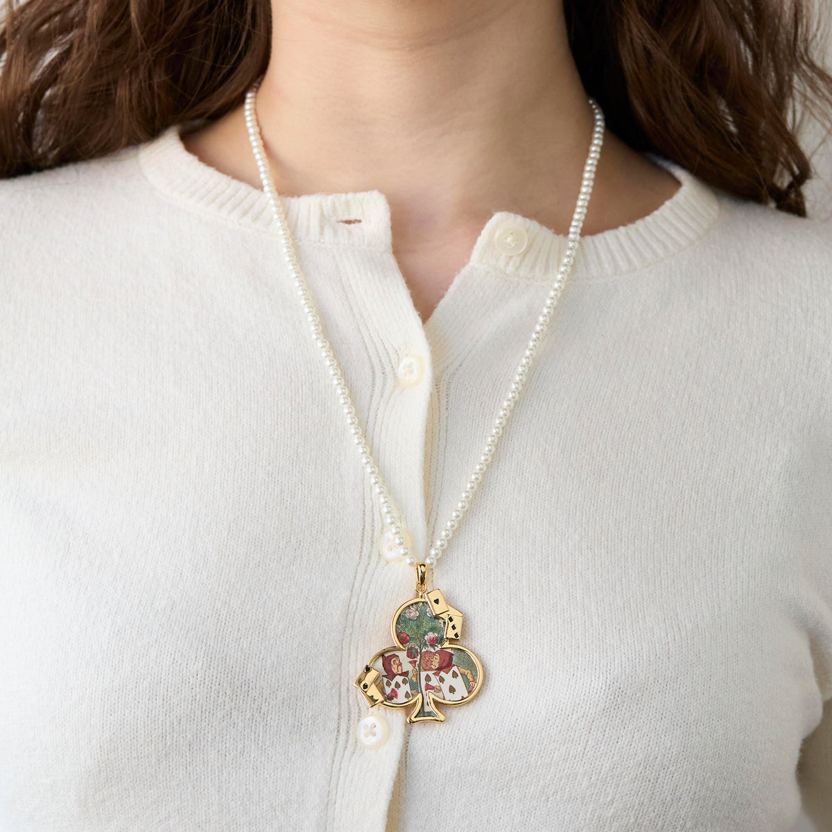 Lele Sadoughi NECKLACES GOLD THE NURSERY ALICE PLAYING CARDS NECKLACE