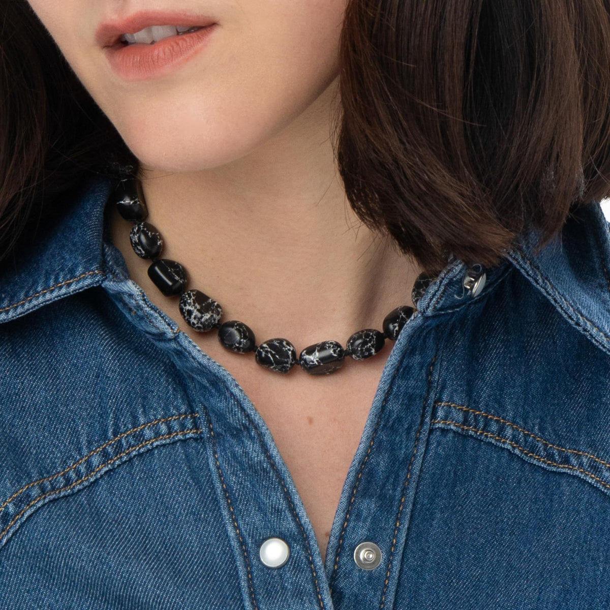 Lele Sadoughi NECKLACES JET BAROQUE COLLAR NECKLACE