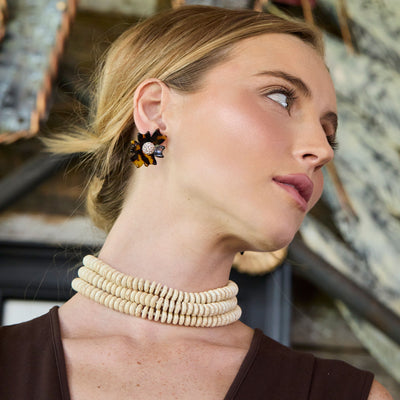Lele Sadoughi NECKLACES MARBLE DIANA TRIPLE ROW NECKLACE