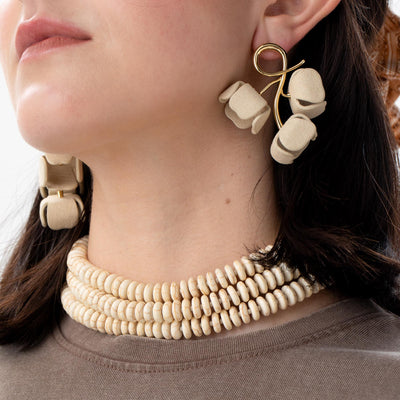 Lele Sadoughi NECKLACES MARBLE DIANA TRIPLE ROW NECKLACE