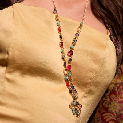 Lele Sadoughi NECKLACES MULTI GEM CALYPSO STONE CHANDELIER NECKLACE