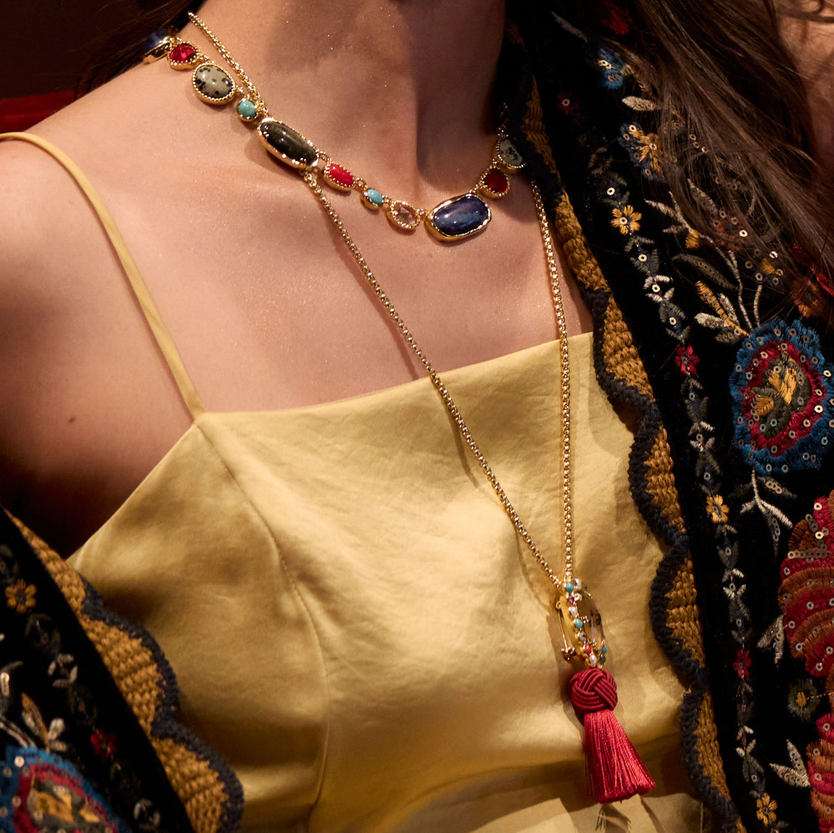 Lele Sadoughi NECKLACES MULTI GEM CALYPSO STONE COLLAR NECKLACE