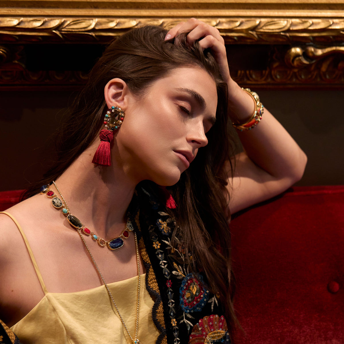 Lele Sadoughi NECKLACES MULTI GEM CALYPSO STONE COLLAR NECKLACE