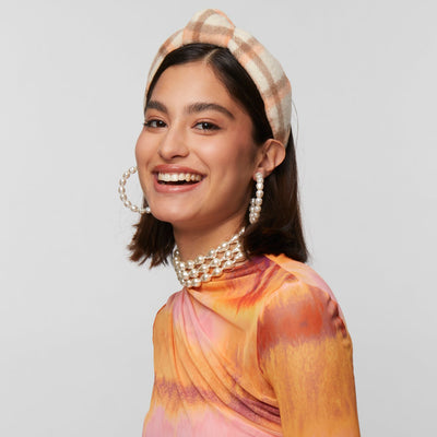 Lele Sadoughi NECKLACES ONE SIZE PEARL JACKIE PEARL TRIPLE ROW CHOKER NECKLACE