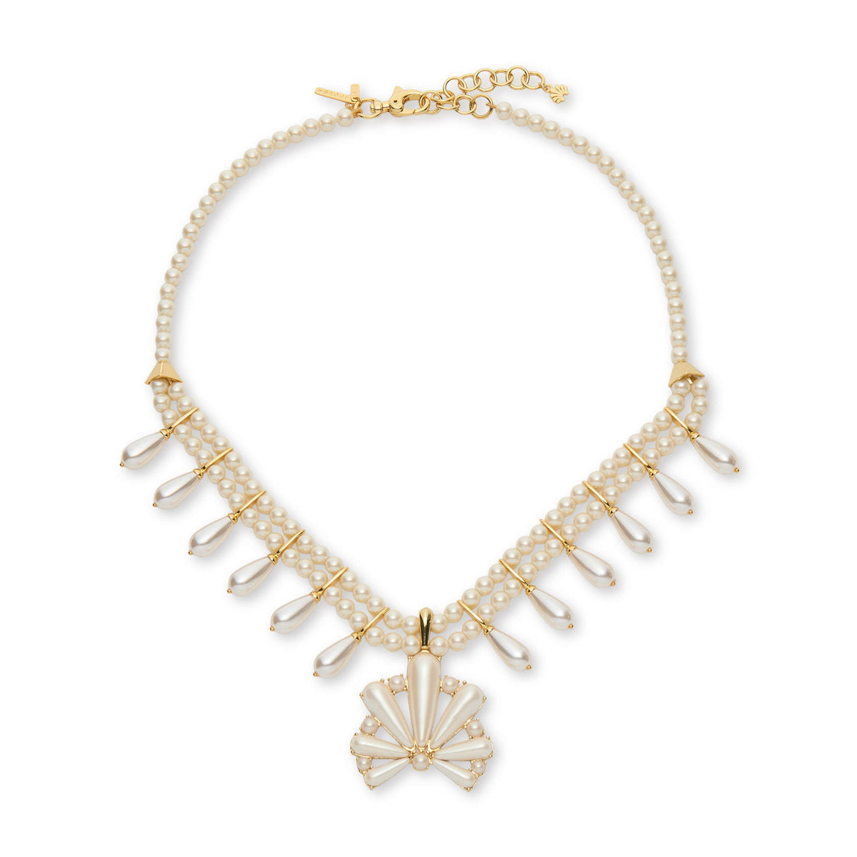 Lele Sadoughi NECKLACES ONE SIZE / PEARL SCALLOPED PEARL STATEMENT NECKLACE
