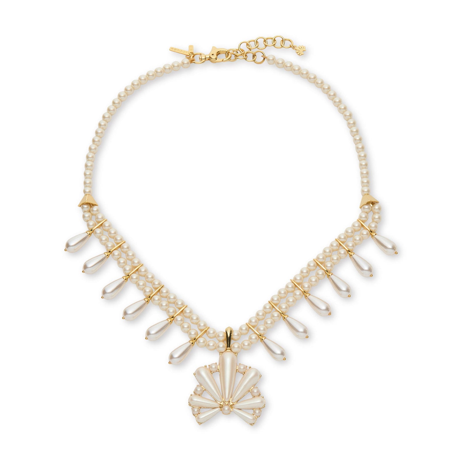 Lele Sadoughi NECKLACES ONE SIZE / PEARL SCALLOPED PEARL STATEMENT NECKLACE
