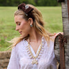 Lele Sadoughi NECKLACES ONE SIZE / PEARL SCALLOPED PEARL STATEMENT NECKLACE