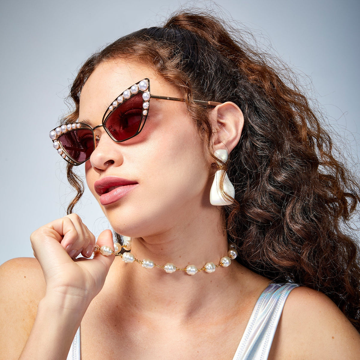 Lele Sadoughi NECKLACES ONE SIZE PEARL STATION NECKLACE