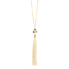 Lele Sadoughi NECKLACES ONYX MARBLE STRIPED ORCHID TASSEL NECKLACE