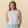 Lele Sadoughi NECKLACES ONYX MARBLE STRIPED ORCHID TASSEL NECKLACE