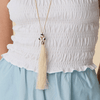 Lele Sadoughi NECKLACES ONYX MARBLE STRIPED ORCHID TASSEL NECKLACE