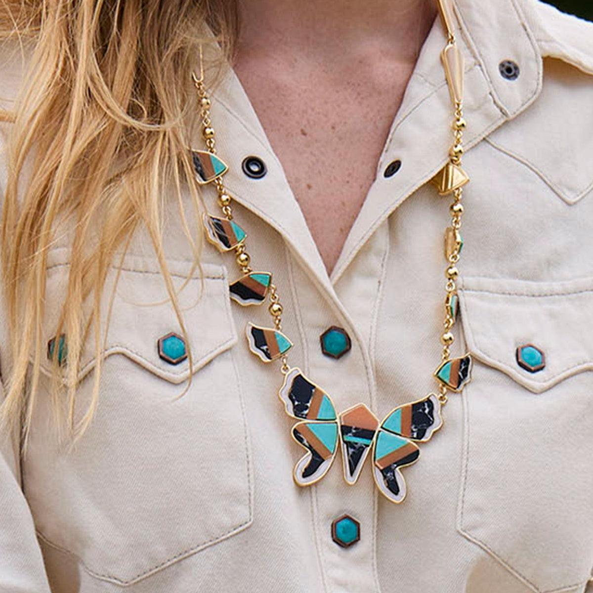 Lele Sadoughi NECKLACES PAINTED MESA WILD BUTTERFLY STATEMENT NECKLACE