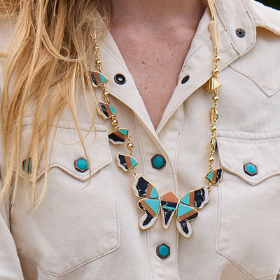 Lele Sadoughi NECKLACES PAINTED MESA WILD BUTTERFLY STATEMENT NECKLACE