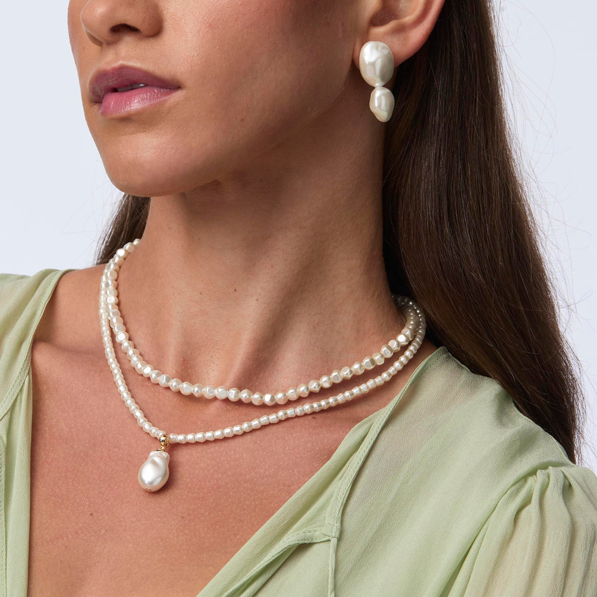 Lele Sadoughi NECKLACES PEARL ESTATE LAYERED PEARL NECKLACE