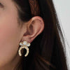 CRYSTAL HORSESHOE STUD EARRINGS