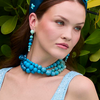 Lele Sadoughi NECKLACES SEAFOAM SPRAY RIVIERA DIANA TRIPLE ROW NECKLACE