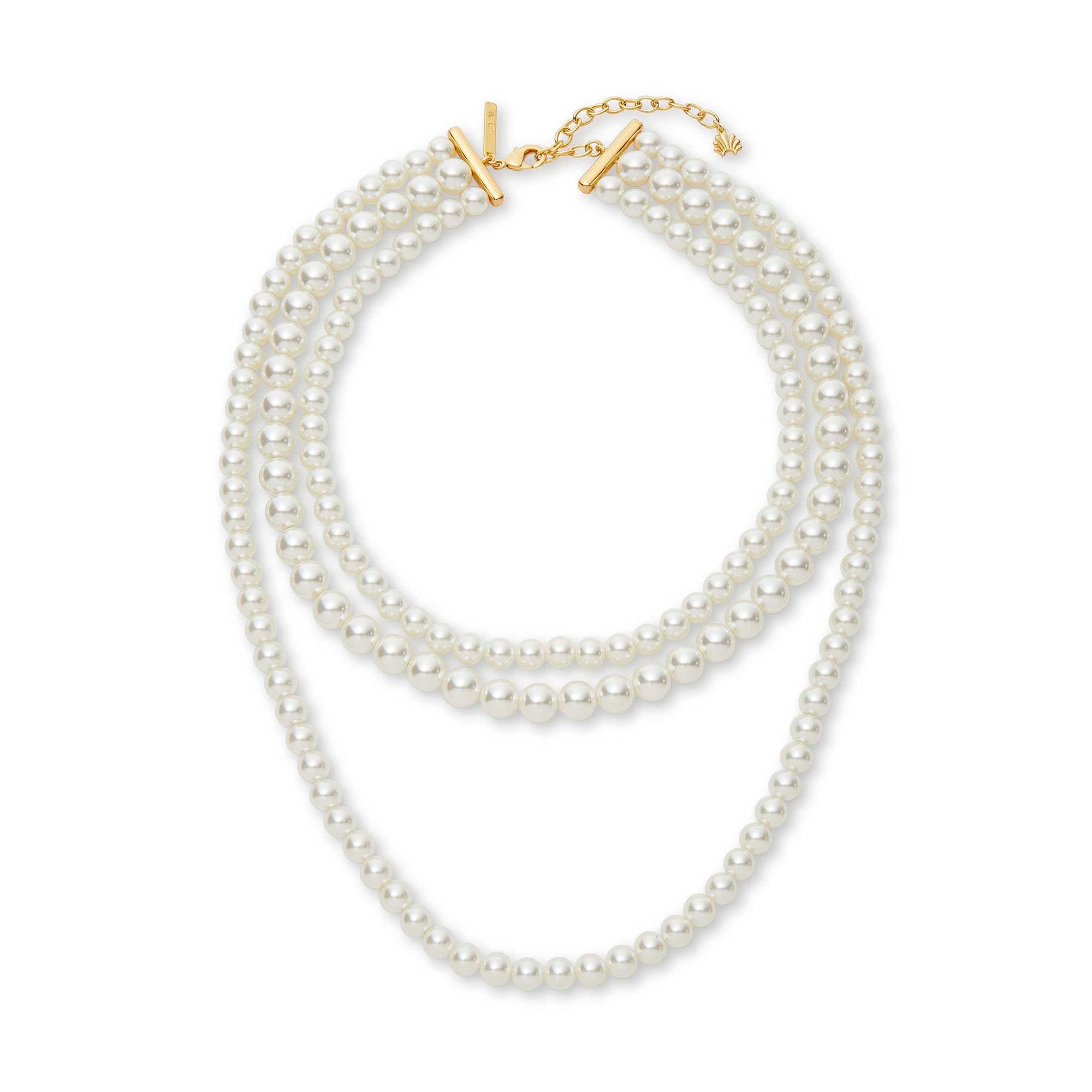 Lele Sadoughi NECKLACES THREE STRAND PEARL NECKLACE