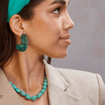 Lele Sadoughi NECKLACES TURQUOISE BAROQUE COLLAR NECKLACE