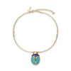 Lele Sadoughi NECKLACES TURQUOISE LAPIS STONE SCARAB COLLAR NECKLACE