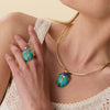 Lele Sadoughi NECKLACES TURQUOISE LAPIS STONE SCARAB COLLAR NECKLACE