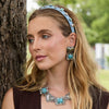 Lele Sadoughi NECKLACES TURQUOISE RUFFLE HEART CONCHO NECKLACE