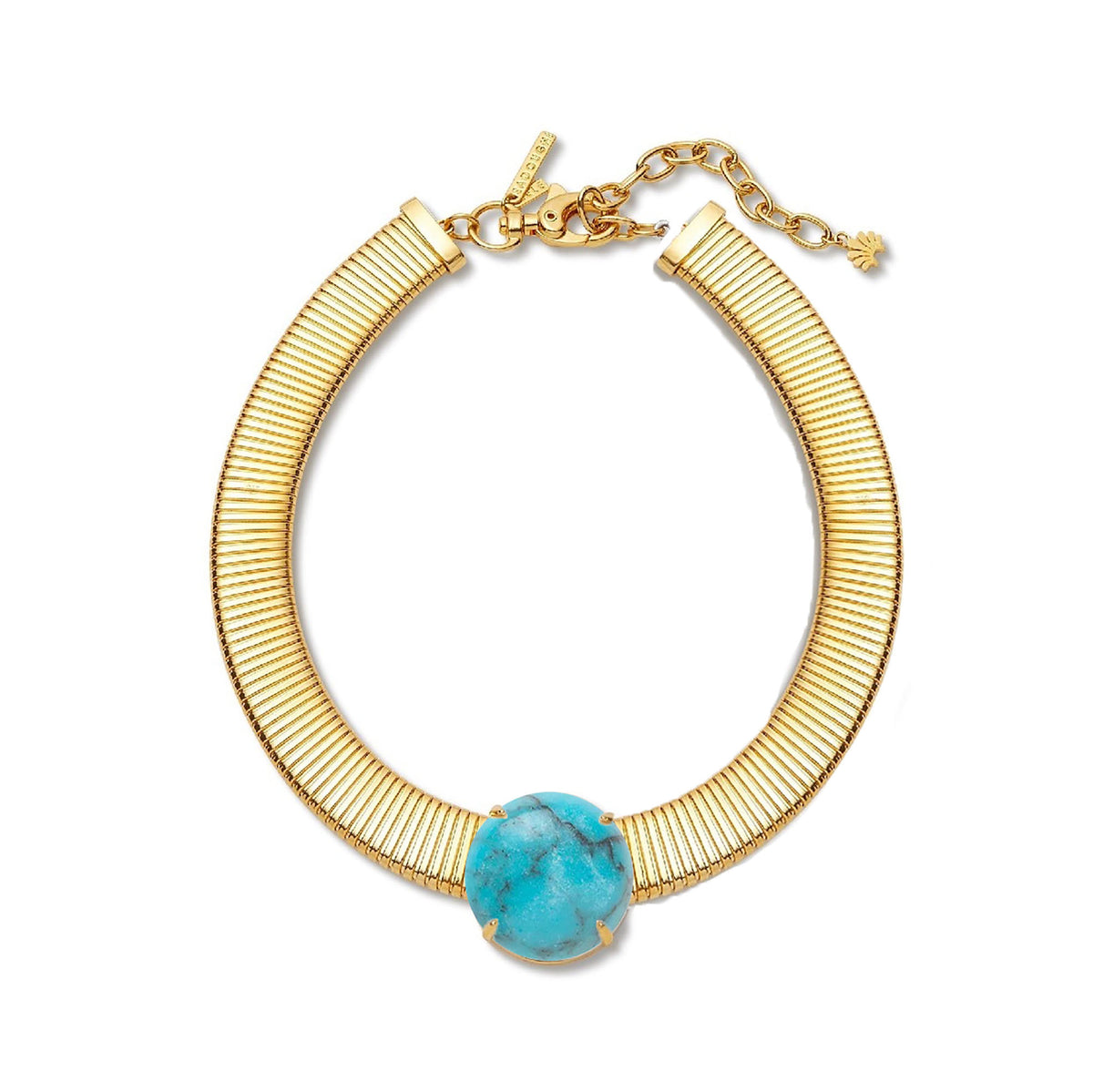 Lele Sadoughi NECKLACES TURQUOISE STONE SET SNAKE CHAIN NECKLACE