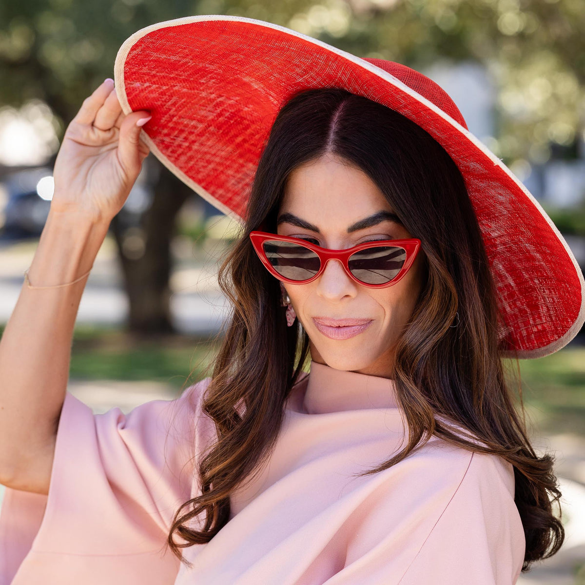 LELE SADOUGHI RED SUZANNAH FASCINATOR